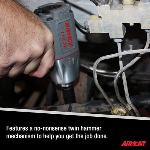Aircat Pneumatic Tools 1355-XL Nitrocat Composite Impact Wrench | 500 (ft-lbs) Max Torque | 10000 RPM | 3/8" Square Drive