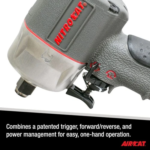 Aircat Pneumatic Tools 1056-XL Nitrocat Composite Compact Impact Wrench | 550 (ft-lbs) Max Torque | 9000 RPM | 1/2" Square Drive
