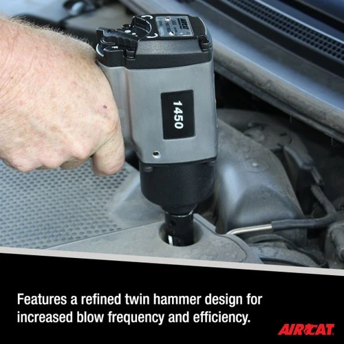 Aircat Pneumatic Tools 1450-2 Impact Wrench With 2" Extended Anvil | 800 (ft-lbs) Max Torque | 9000 RPM | 1/2"x2" Square Drive