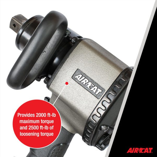 Aircat Pneumatic Tools 1890-P Two Jaw Pistol Grip Impact Wrench | 2000 (ft-lbs) Max Torque | 4200 RPM | 1" Square Drive