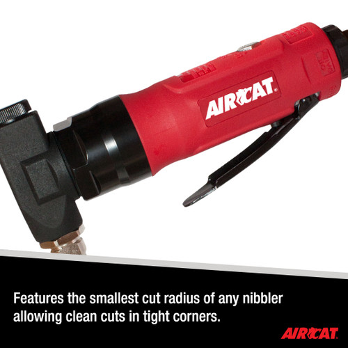 Aircat Pneumatic Tools 6330 Composite Air Nibbler | 18 Gauge Cutting Capacity | 2500 SPM | Rear Exhaust