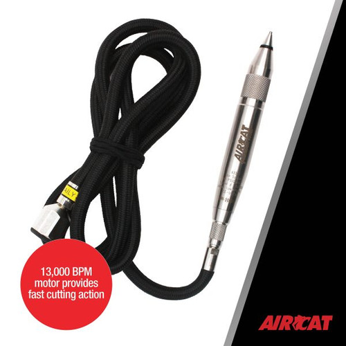 Aircat Pneumatic Tools 6335 Engraving Pen | 1/8" Stroke Length | 13000 BPM | Rear Exhaust