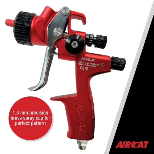 Aircat Pneumatic Tools 6900 Hvlp Gravity Feed Spray Gun | 1.3 mm | 14-28 PSI | 5/16" Air Supply Hose