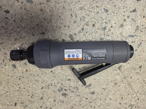 Label View 1 HP Air Die Grinder IR, 25,000 RPM Inline, Straight, 1/2" Collet, Includes Overhose and Wrenches and a 6 MM Collet