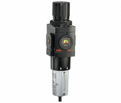 ARO P39454-610 Relieving Piggyback Filter-Regulator | 3000 Series | 3/4" Port Size | Metal Bowl with Gauge | 236 SCFM