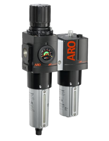 ARO C38451-611 2-Piece FRL Combination Unit | 3000 Series | 3/4" Port Size | Relieving | Metal Bowl with Gauge | 201 SCFM