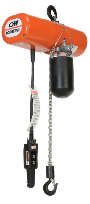 CM Lodestar 2755NH Single Speed Electric Chain Hoist | 1/2 HP | 16 FPM | 10' Standard Lift | 1/2 Ton Rated Capacity