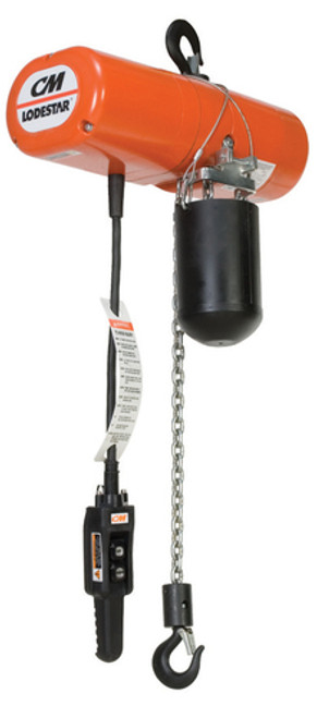 CM Lodestar 2712 Single Speed Electric Chain Hoist | 1/2 HP | 60 FPM | 10' Standard Lift | 1/8 Ton Rated Capacity