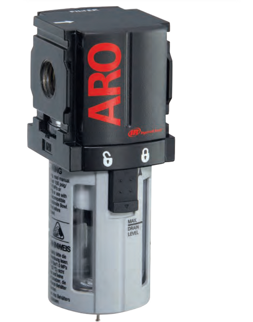 ARO F35111-320 Coalescing Filter | 1000 Series | 1/8" Port Size | Manual Drain | Metal Bowl | 38 SCFM