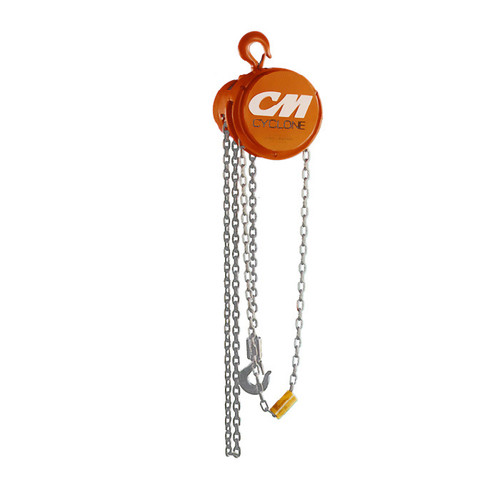 CM Cyclone 4629 Hand Chain Hoist | 3 Reeving | 10' Standard Lift | 5 Ton Rated Capacity