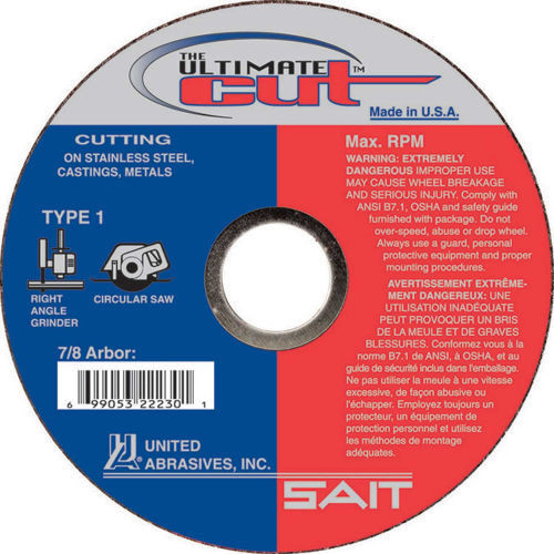 United Abrasives .045" Type 1 Ultimate Cut Cut-Off Wheel | 22235 | 5" Diameter