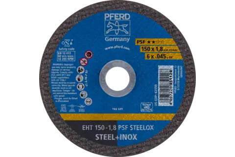 PFERD 63559 PSF STEELOX Type 1 Cut-Off Wheel | 6" Diameter | 7/8" Arbor Hole | .045" Thickness | Sold by Box of 25
