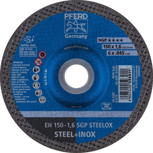 PFERD Type 27 Depressed Center Cut-Off Wheel A S SGP PFERD Type 27 Depressed Center Cut-Off Wheel A S SGP