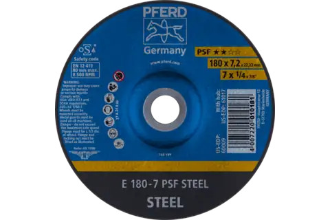 Pferd 60009 PSF STEEL Type 27 Grinding Wheel | 7" Diameter | 7/8" Arbor Hole | 1/4" Thickness | Sold by Box of 10