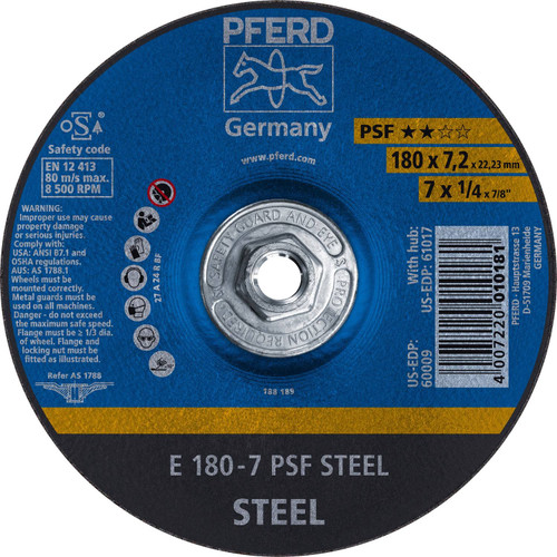 PFERD 1/4" Grinding Wheel | A 24 R PSF | Threaded Arbor Hole
