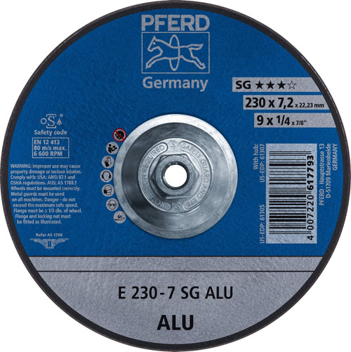 PFERD 1/4" Aluminum Oxide Grinding Wheel Grade N-ALU Threaded Arbor Hole