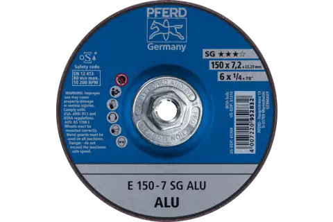 Pferd 61310 SG ALU Type 27 Grinding Wheel | 6" Diameter | 5/8-11" Arbor Hole | 1/4" Thickness | Sold by Box of 10