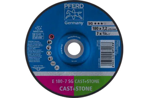 Pferd 61504 SG CAST + STONE Type 27 Grinding Wheel | 7" Diameter | 7/8" Arbor Hole | 1/4" Thickness | Sold by Box of 10