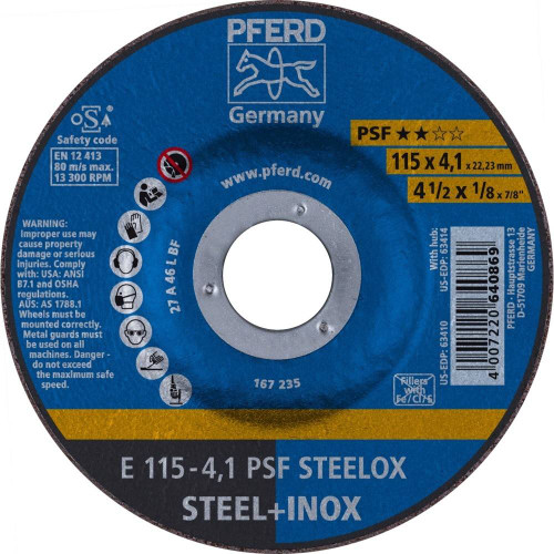 PFERD 1/8" Type 27 Aluminum Oxide Grinding Wheel Threaded Arbor Hole PFERD 1/8" Type 27 Aluminum Oxide Grinding Wheel Threaded Arbor Hole
