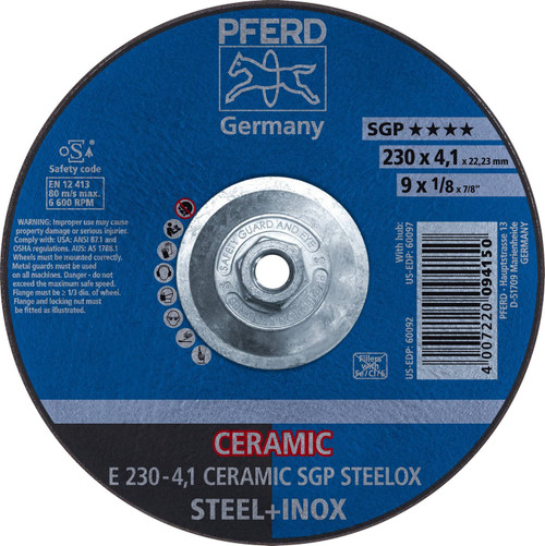 PFERD 1/8" Type 27 Ceramic Oxide Grinding Wheel Threaded Arbor Hole PFERD 1/8" Type 27 Ceramic Oxide Grinding Wheel Threaded Arbor Hole