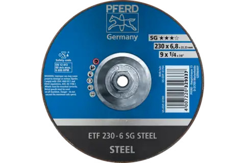 Pferd 61704 SG STEEL Type 28 Grinding Wheel | 9" Diameter | 5/8-11" Arbor Hole | 1/4" Thickness | Sold by Box of 10