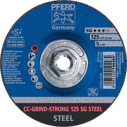 PFERD Grinding Wheel for STEEL CC-GRIND-STRONG 7/8" Arbor Hole