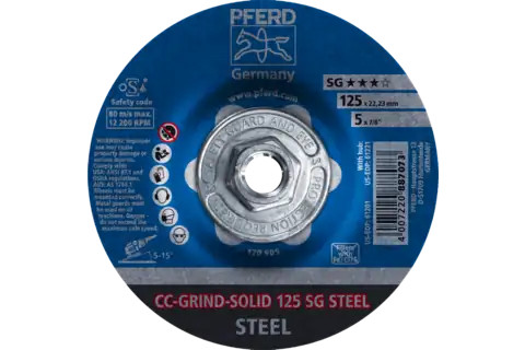 Pferd 61221 CC-GRIND-SOLID SG STEEL Grinding Disc | 5" Diameter | 5/8-11" Arbor Hole | Sold by Box of 10