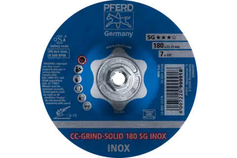 Pferd 61238 CC-GRIND-SOLID SG INOX Grinding Disc | 7" Diameter | 5/8-11" Arbor Hole | Sold by Box of 10