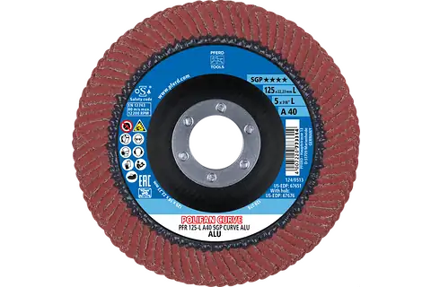 Pferd 67651 Polifan Flap Disc | 7/8" Arbor Hole | 5" Diameter | Aluminum Oxide 40 Grit | Radial Type | Sold by Box of 10