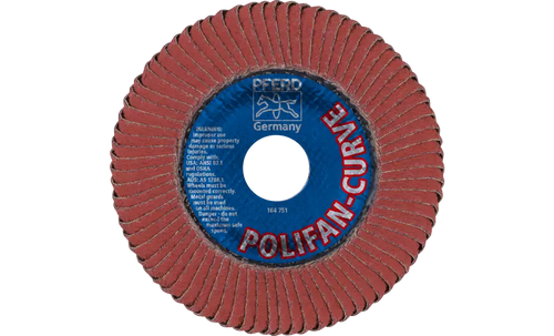 Pferd 67671 Polifan Flap Disc | 5/8-11" Arbor Hole | 4-1/2" Diameter | Aluminum Oxide 40 Grit | Radial Type | Sold by Box of 10