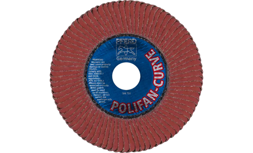 Pferd 67676 Polifan Flap Disc | 5/8-11" Arbor Hole | 5" Diameter | Aluminum Oxide 40 Grit | Radial Type | Sold by Box of 10