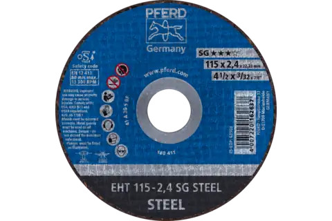 Pferd 63503 SG STEEL Type 1 Cut-Off Wheel | 4-1/2" Diameter | 7/8" Arbor Hole | 3/32" Thickness | Sold by Box of 25