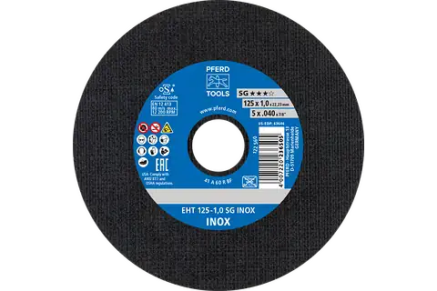 Pferd 63646 SG INOX Type 1 Cut-Off Wheel | 5" Diameter | 7/8" Arbor Hole | .040" Thickness | Sold by Box of 25