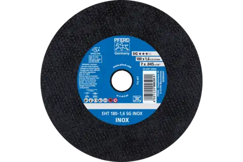 Pferd 63650 SG INOX Type 1 Cut-Off Wheel | 7" Diameter | 7/8" Arbor Hole | .045" Thickness | Sold by Box of 25