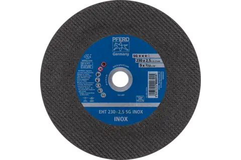 Pferd 63654 SG INOX Type 1 Cut-Off Wheel | 9" Diameter | 7/8" Arbor Hole | 3/32" Thickness | Sold by Box of 25