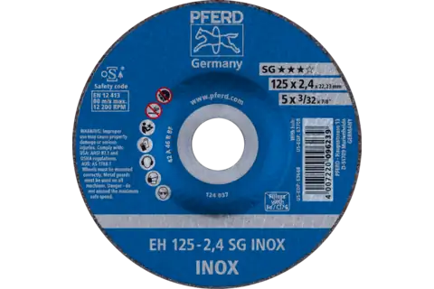 Pferd 63648 SG INOX Type 27 Cut-Off Wheel | 5" Diameter | 7/8" Arbor Hole | 3/32" Thickness | Sold by Box of 25