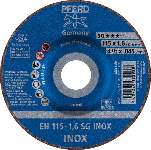 PFERD 3/32" Depressed Centre Cut-off Wheel | SG INOX
