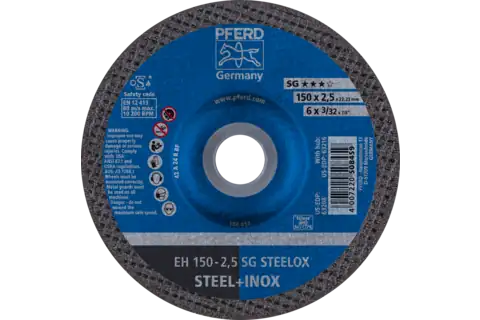 Pferd 63208 SG STEELOX Type 27 Cut-Off Wheel | 6" Diameter | 7/8" Arbor Hole | 3/32" Thickness | Sold by Box of 25