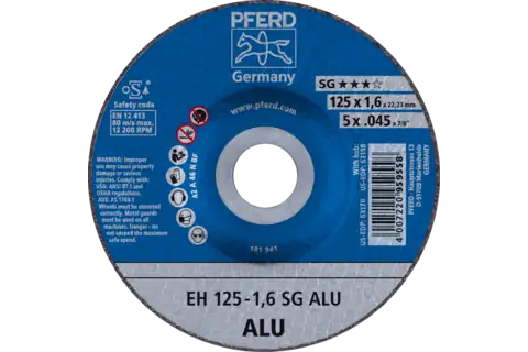 Pferd 63178 ALU SG Type 27 Cut-Off Wheel | 5" Diameter | 7/8" Arbor Hole | .045" Thickness | Sold by Box of 25