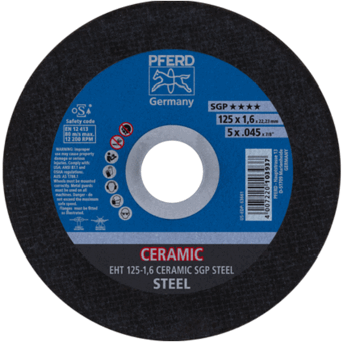 PFERD Flat Type Cut-Off Wheel Ceramic SGP Steel PFERD Flat Type Cut-Off Wheel Ceramic SGP Steel