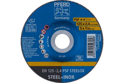 PFERD 63720 PSF STEELOX Type 27 Cut-Off Wheel | 5" Diameter | 7/8" Arbor Hole | 3/32" Thickness | Sold by Box of 25