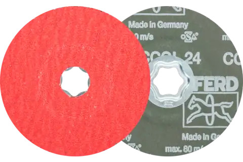 Pferd 40725 COMBICLICK Fibre Disc | 4-1/2" Diameter | 13300 RPM | Ceramic Oxide 24 Grit | Sold by Box of 25