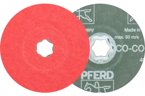 Pferd 40729 COMBICLICK Fibre Disc | 4-1/2" Diameter | 13300 RPM | Ceramic Oxide 80 Grit | Sold by Box of 25