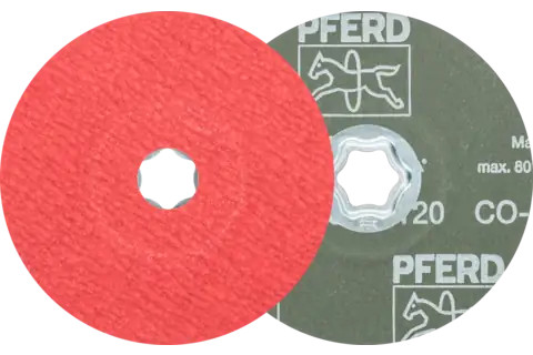 Pferd 40738 COMBICLICK Fibre Disc | 5" Diameter | 12200 RPM | Ceramic Oxide 120 Grit | Sold by Box of 25