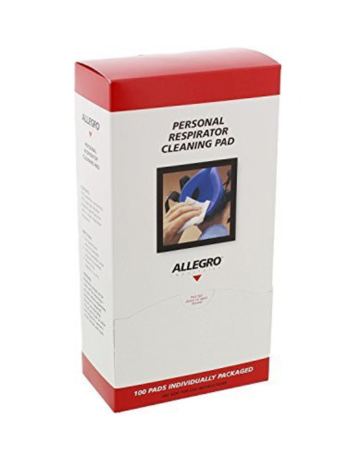 Allegro 037-1001 Respirator Cleaning Pads, 5 in x 8 in, White (Box of 100)