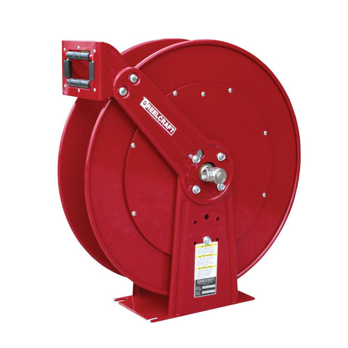 Reelcraft 81000 OHP Heavy Duty Dual Pedestal Hose Reel | 3/8 in. Hose Diameter | 100 Ft. Hose Length | 4,800 Max PSI