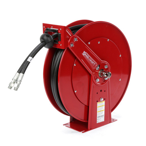 Reelcraft TH88050 OMP Dual Hydraulic Spring Retractable Hose Reel | 1/2 in. Hose Diameter | 50 Ft. Hose Length | 2,000 Max PSI