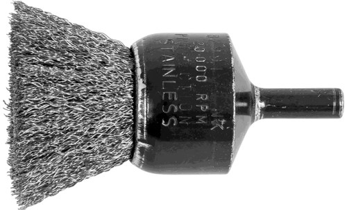 PFERD 82991 Crimped Wire End Brush | 1" Diameter | Stainless Steel Wire | Box of 10