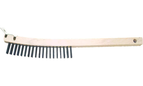 PFERD 85003 Curved Handle Scratch Brush with Scraper | Carbon Steel Wire | Box of 12