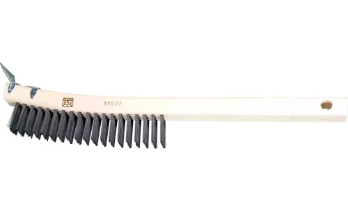 PFERD 85007 Curved Handle Scratch Brush with Scraper | Carbon Steel Wire | Box of 12